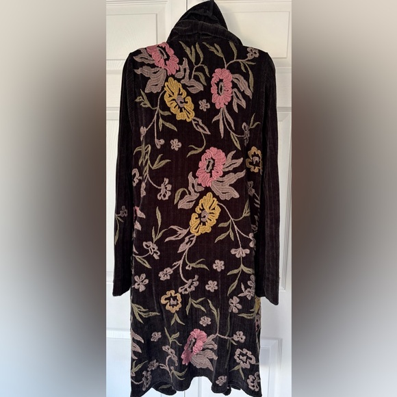 Johnny Was Sweater Biya Floral Embroidered Boho Duster Cardigan Wrap size Large - Picture 7 of 16
